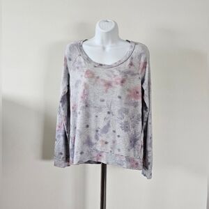 Splendid Gray Floral Sweatshirt - Size Medium